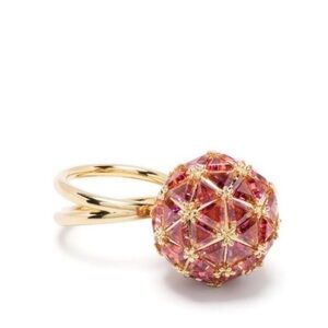 Gorgeous cocktail Swarovski Gold and Red Statement Ring